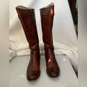 Frye Molly Knee High Boots Redwood Brown Leather Womens Size 11